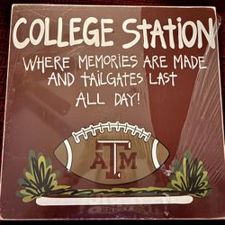 New Wood Aggie Football Decor