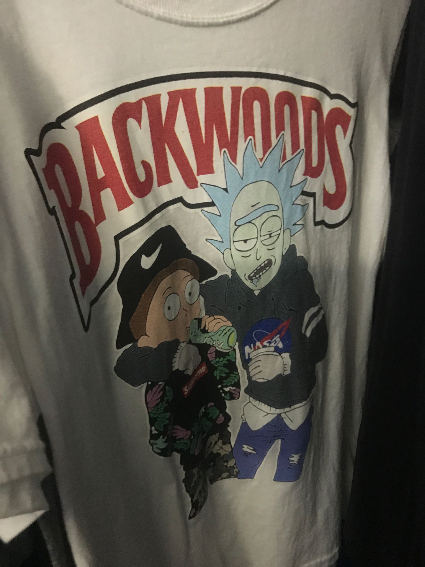 Backwoods rick and morty tee shirt