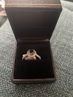NWT 18 K White Gold Black Diamond & Diamonds Halo Designer Ring Size 7 1.70 CTW 1.27 CT Black Diamond MRP $4,350