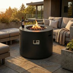 Black 32" Round Firepit Brand New
