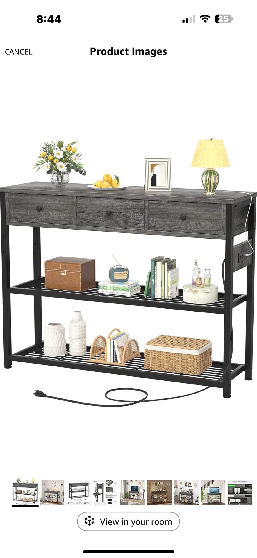 Long Console Table Sofa Table Entryway Table dark gray 