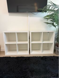 White 4-Cube Storage Shelves (Set of 2)