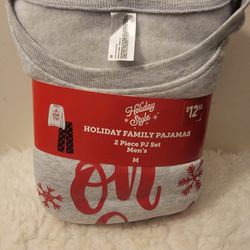 Family Pj's Men's "Oh What Fun" Christmas Holiday Pajama Set Size Medium