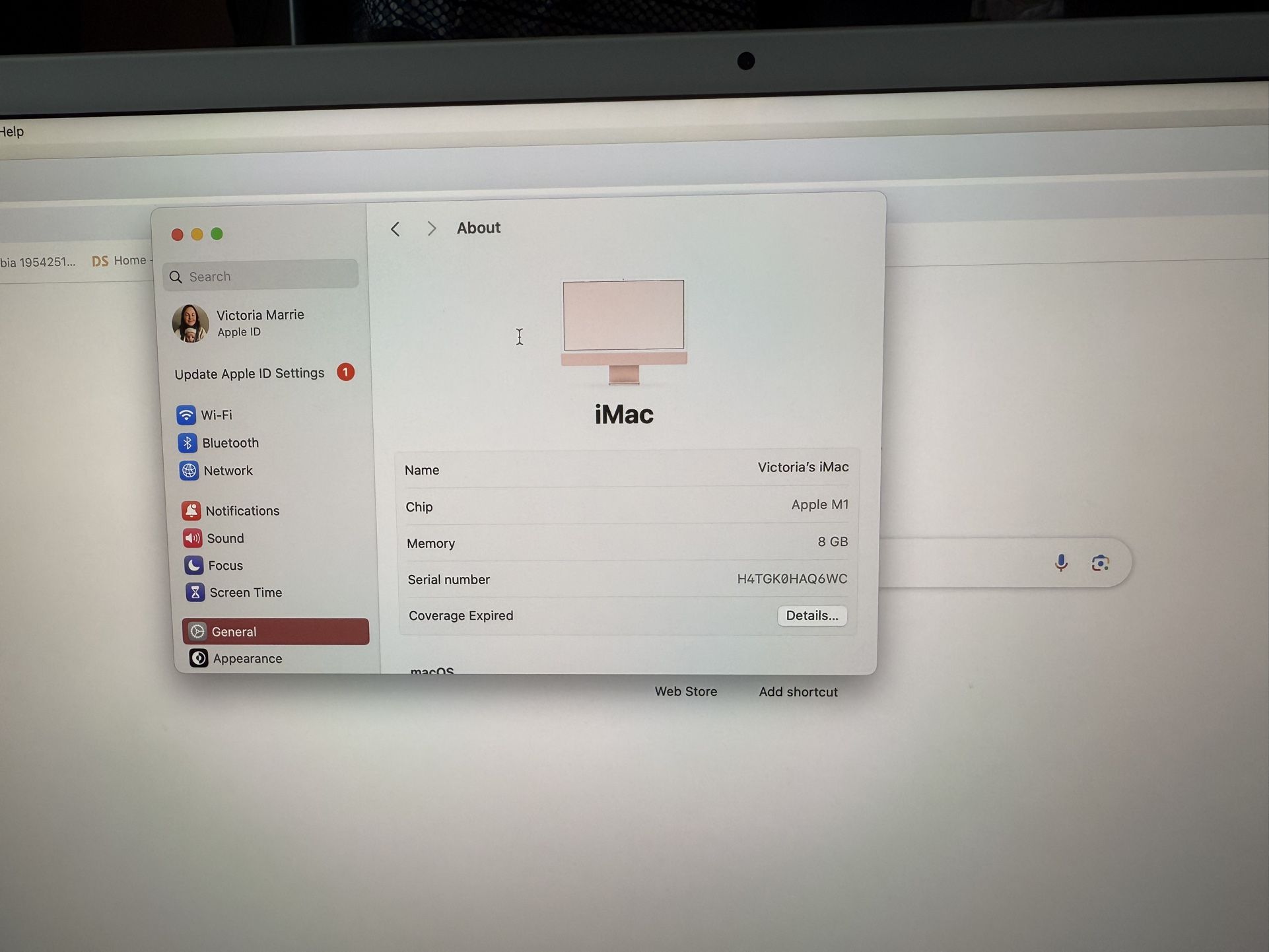 2021 iMac Pink 8gb Apple M1chip