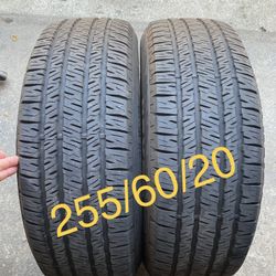 2) 255/60/20 Nexen Roadian HTX2 Tires  Tread measures 9/32  Came off a 2023 Jeep Wrangler 4Xe  DOT 1123  $195 for Both  I carry other sizes as well