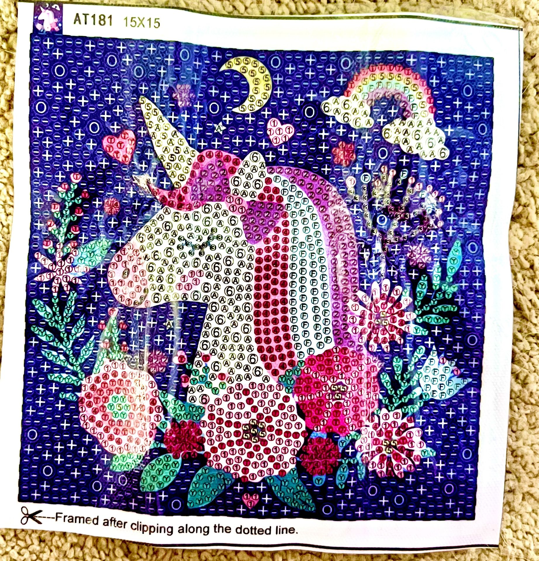 Unicorn, Rainbows & Flowers Diamond Art Painting Kit