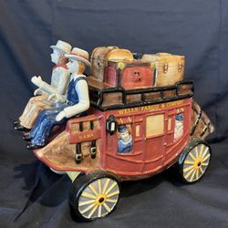 Vintage Wells Fargo Stagecoach Cookie Jar 2002