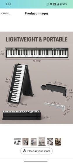 Fingerdance 88 Key Full Size Folding Keyboard Piano MIDI