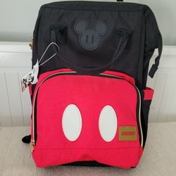 Mickey Diaper Backpack With Insulated Bottle Bag