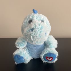 Blue Dinosaur Stuffed Plush Valentines Heart Love 7 Inch