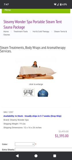Portable Steam Sauna With Massage Table Included