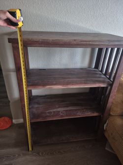 Wood 3-Shelf Bookcase with Spindle Back