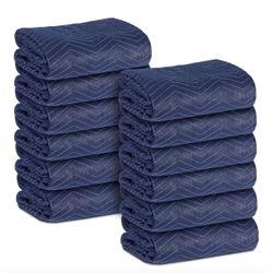 12 Moving Packing Blankets 80 x 72 Inches (35 lb/dz) Heavy Duty Moving Pads for Protecting Furniture