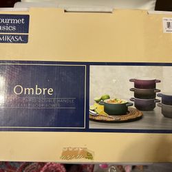 6 Piece 6 Piezas De Stoneware Double Handle Stackable Soup Bowls