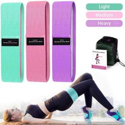 Fabric Resistance Bands for Legs Butt Non-Slip Exercise Fitness Bands 3 Levels Workout Elastic Booty Bands Resistance Loop Bands for Yoga Hip Training