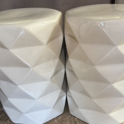 Beautiful High Gloss Geometric Ceramic Stool