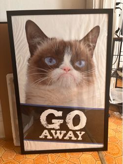 Go Away cat poster