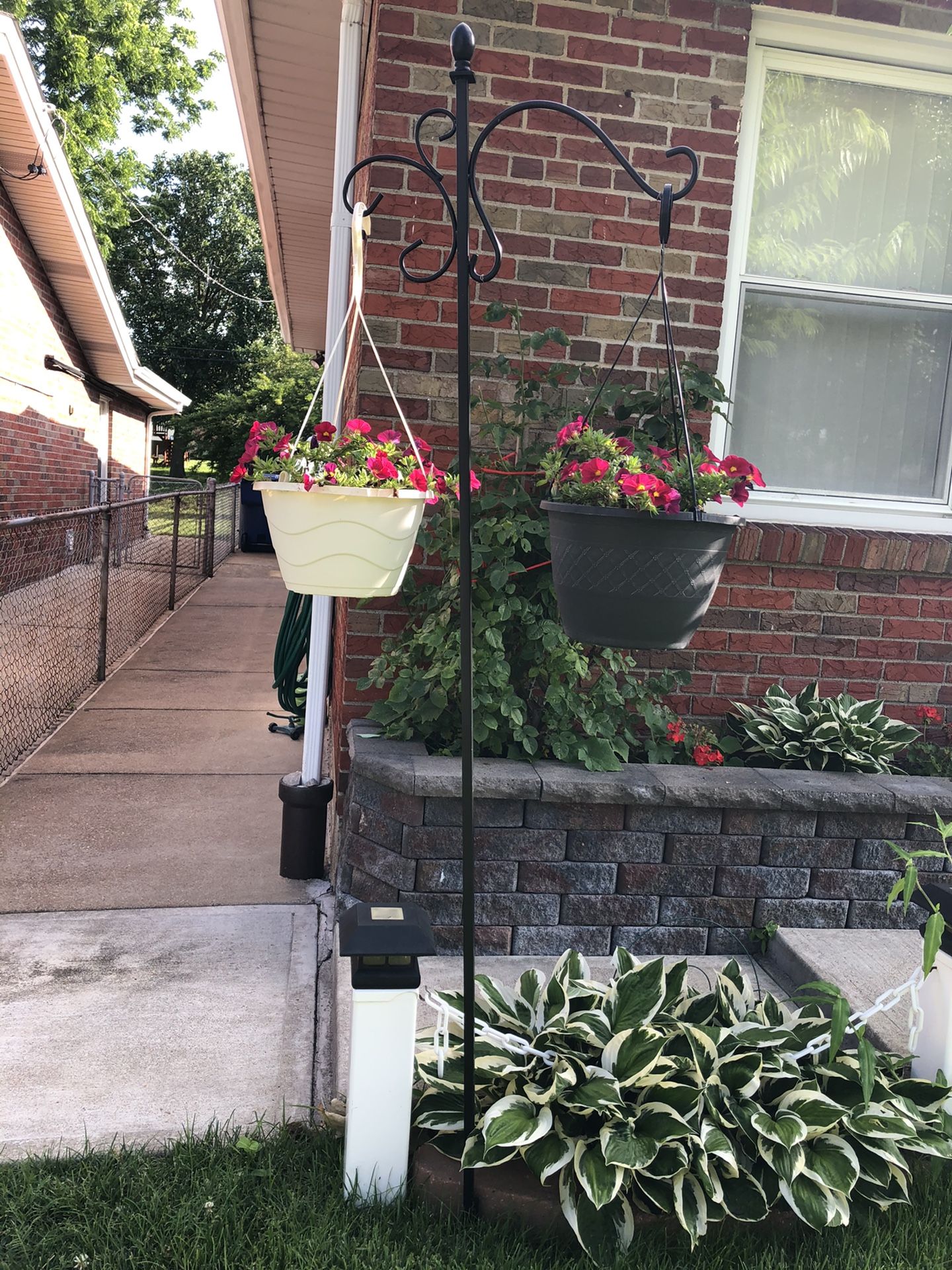 Plant hook with 2 pots