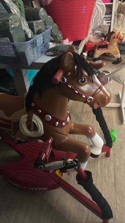 Kids ride horse