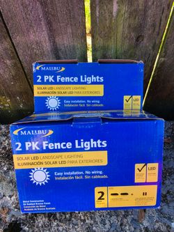 Malibu Solar LED Fence Lights 2-Pack (x2 Boxes)