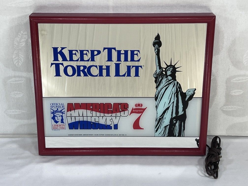 1986-seagram-s-7-whiskey-keep-the-torch-lit-lighted-mirror-sign