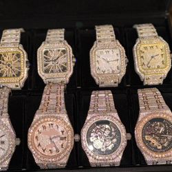 🔥 Bust Down VVS Lab Stone Watches – A1 Quality 🔥