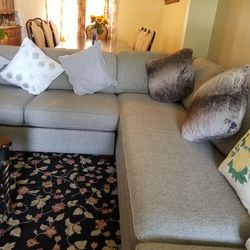 Sectional sofa With Glass Table 
