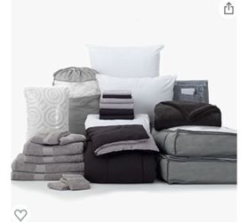 Brand New 24 Piece Dorm Room Set (Gray And Black) 