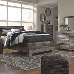 Derekson-Multi Gray-7Pc.Queen Panel Bed