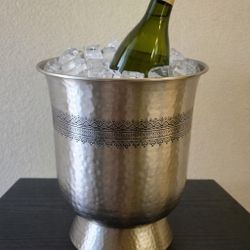 Elegant Hammered Silver Wine / Champagne Ice Bucket