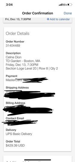 Celine Dion tickets