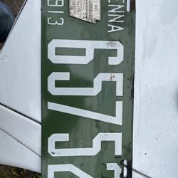 Porcelain License Plate With Ketstone Tab