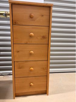 Five drawer wooden dresser