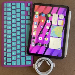  iPad Mini 6th Generation 64Gb pink Zagg Keyboard, Pen, Case, earphone  and Charger 