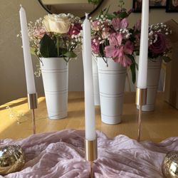 Rose Gold Candlesticks 
