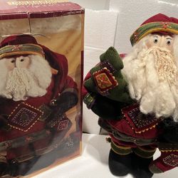 Old World Santa Primitive Country Doll 19" Handcrafted Fleece, $35
