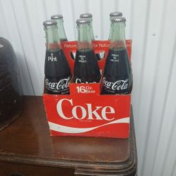 Vintage Coke Full Bottles 6 Pack