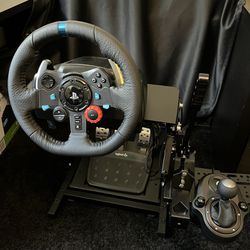 Logitech G29 Racing Wheel and Pedals + Logitech Shifter + ANNX 64 Bit USB Handbrake + VEVOR Racing Sim Wheel Stand: SIM RACING BUNDLE