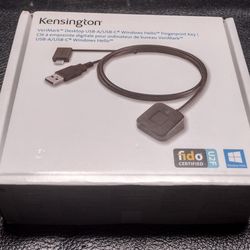 New Sealed Kensington VeriMark Desktop USB-A/USB-C Windows Hello Fingerprint Key FIDO U2F F
