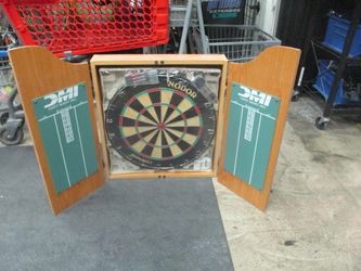 NODOR Supabull Dartboard With Wood Cabinet. Includes Darts
