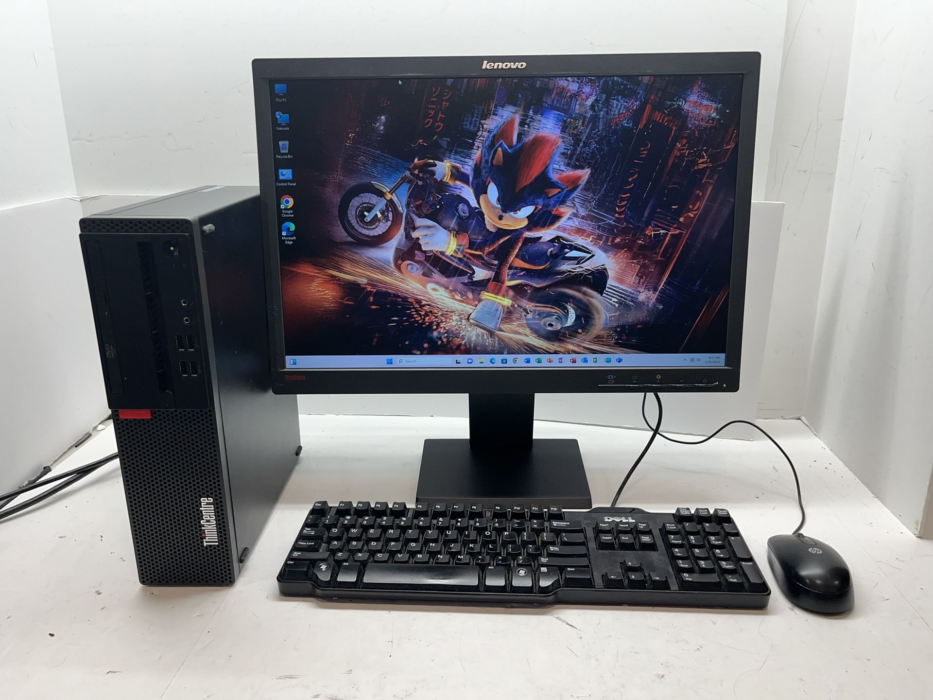 Lenovo ThinkCentre, Intel Core 7th Gen, I5, 3.00 GHz, 8 GB RAM, 250 GB SSD, Display port, VGA, DVDRW, Windows 11 Pro, Office 2019