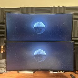 🎮🔥 Dual 34” UltraWide Curved Monitors — LG UltraGear 165Hz + Samsung ViewFinity 100Hz — LIKE NEW!