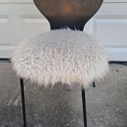 Black Chair with Fur Seat