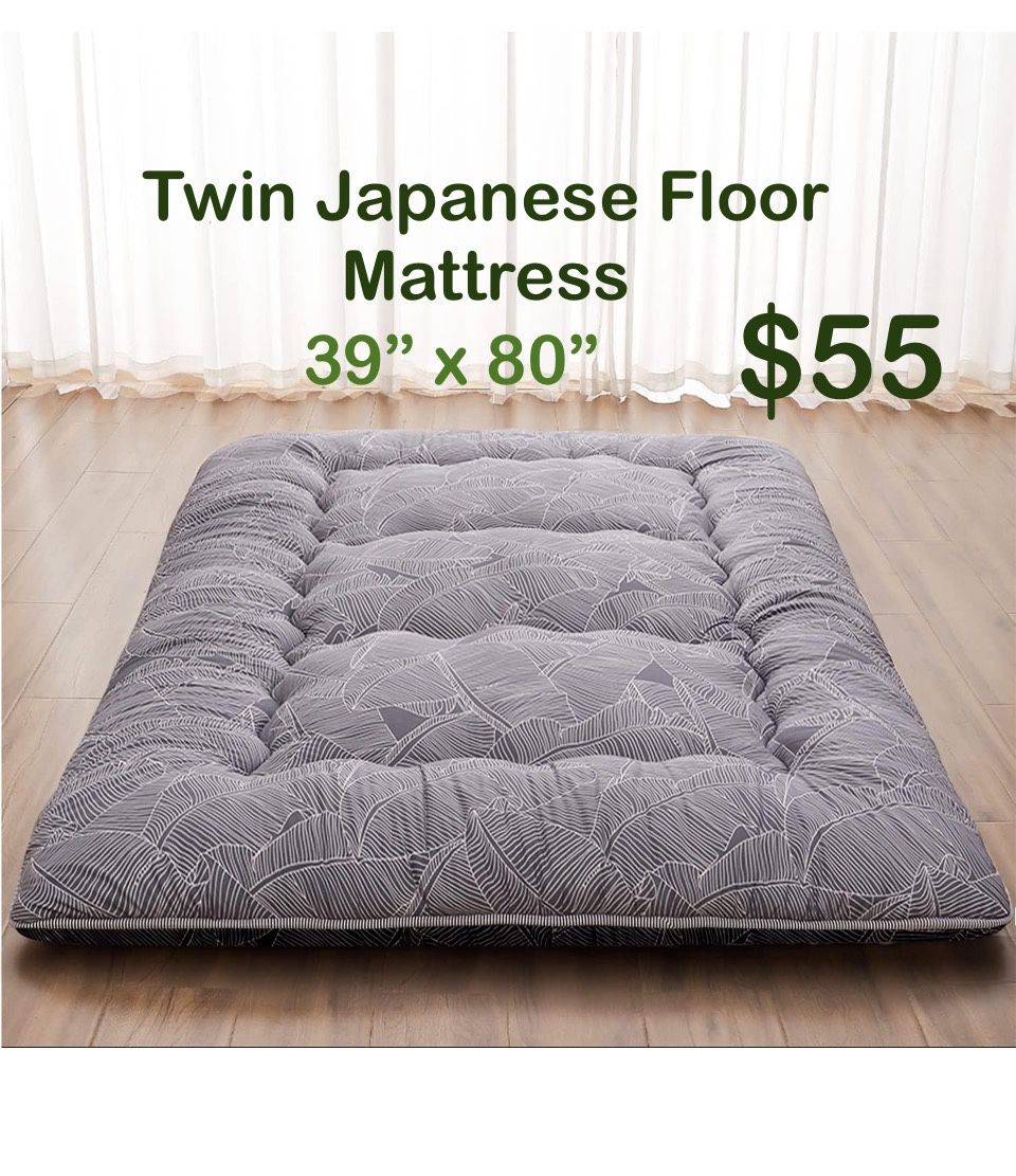 Twin Size Japanese Floor Mattress, Japanese Futon Mattress Foldable