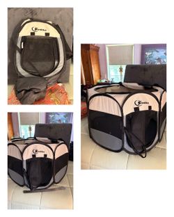 Foldable Pet Playpen – Portable Mesh Dog/Cat Pen – Gently Used
