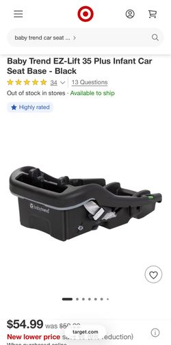 Baby Trend Secure 35 Infant Car Seat Base