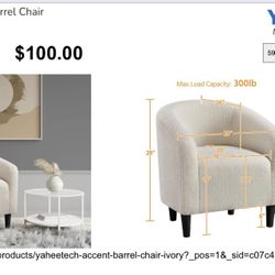 Accent barril chair (Brand New)