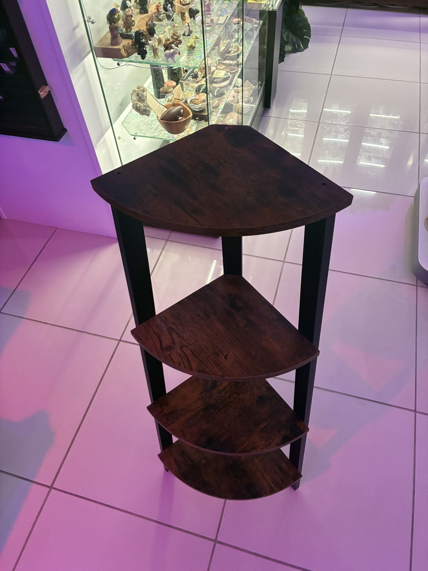 Corner Triangle Oak Shelf