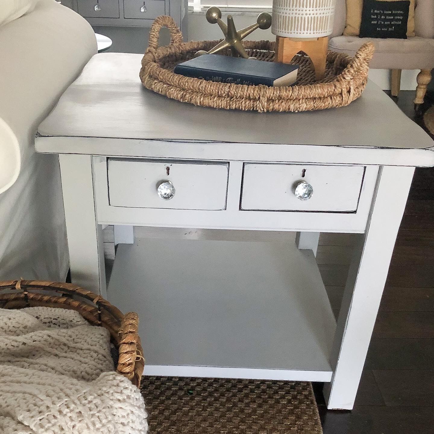Set Of Two Solid Wood Vintage Newly Refurbished End Tables/Nightstands