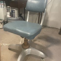 Vintage Baby Blue Desk Chair 